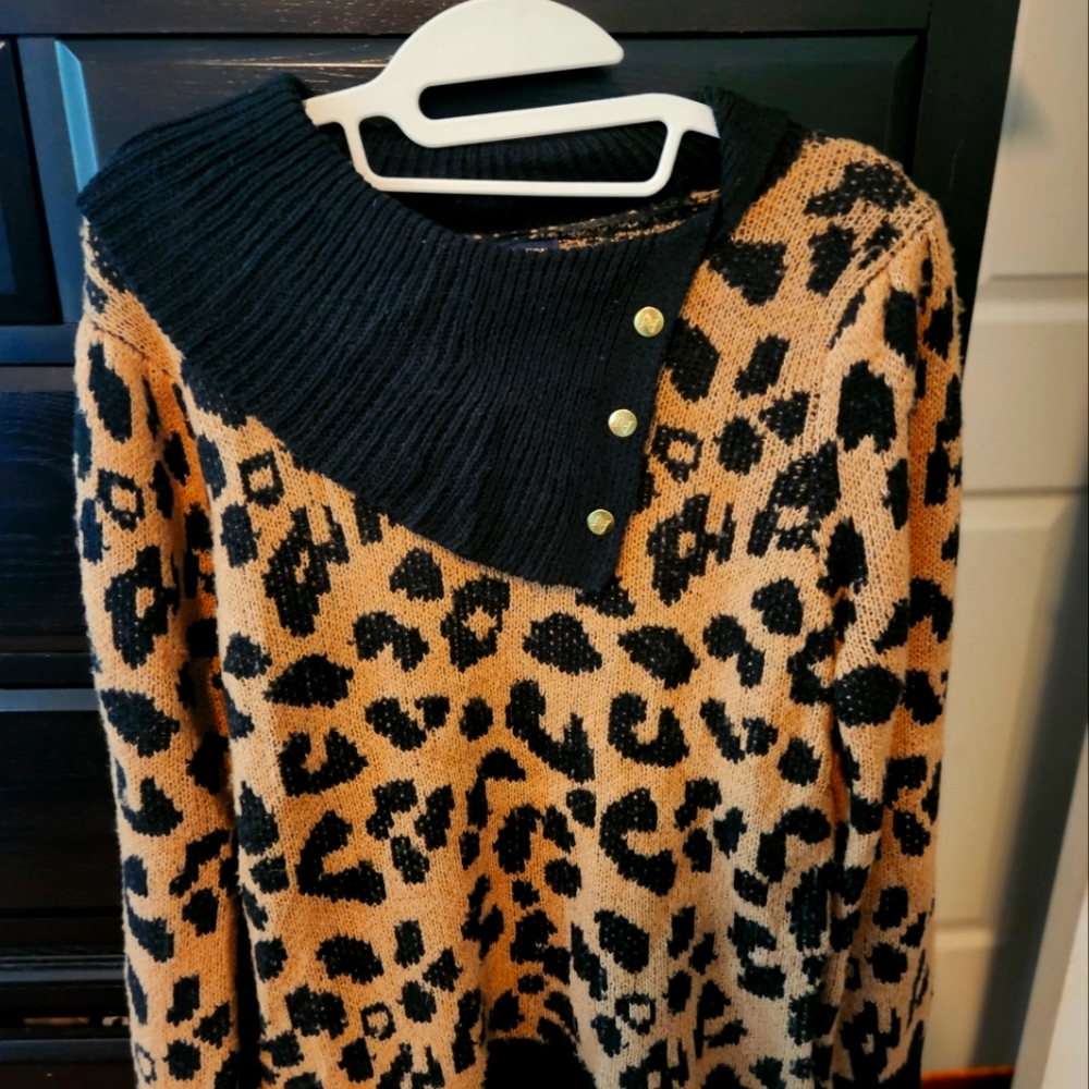 Adrienne Vittadini Animal Print Sweater